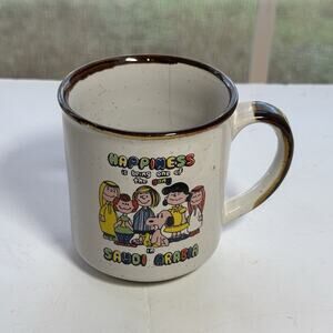 Snoopy Charlie Brown And Gang Vintage Coffee Mug Saudi Arabia Novelty Souvenir